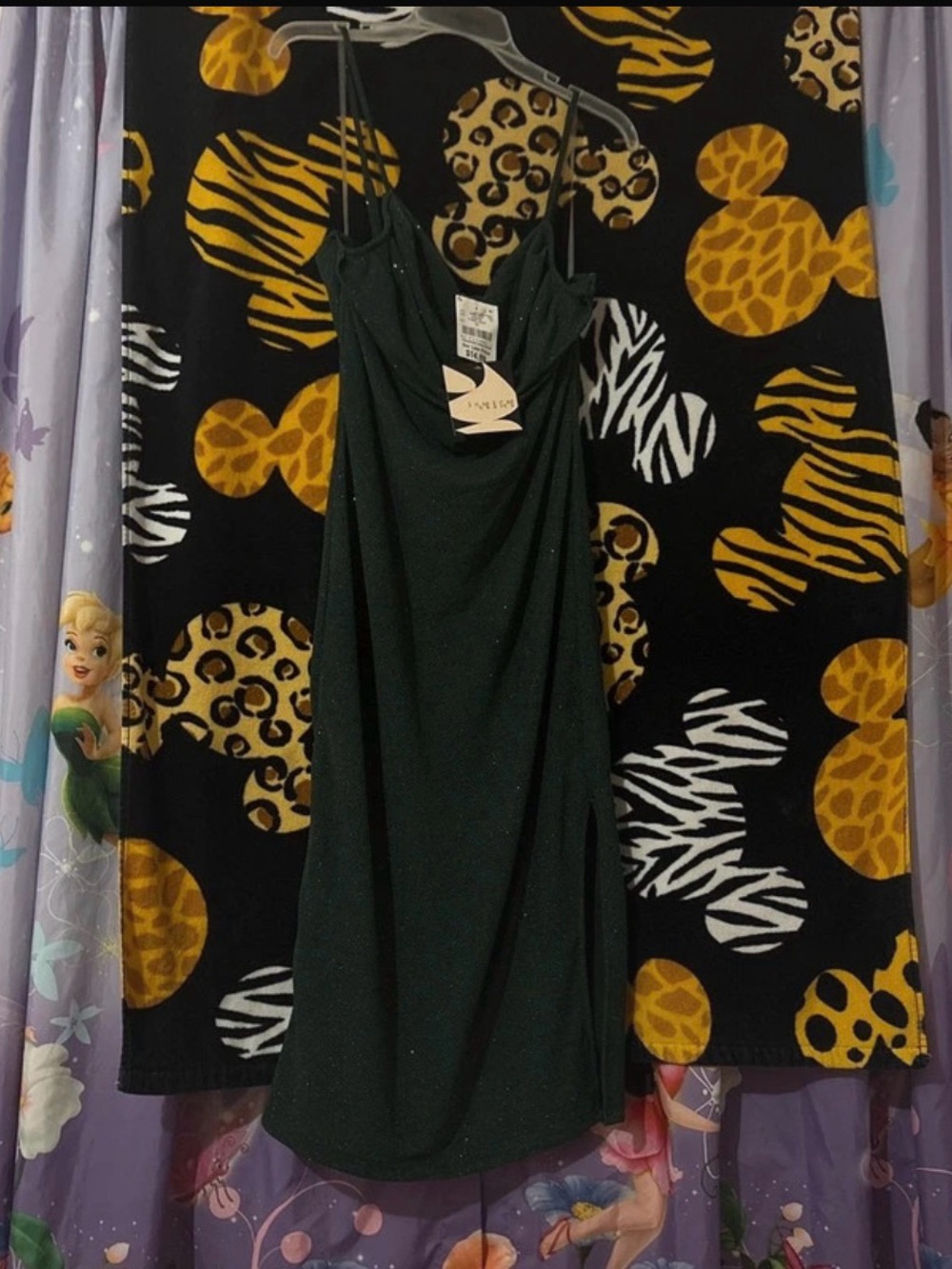 Hunter Dark Green Sparkle Midi Slip Dress
